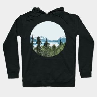 Snow Mountains Lake Trees Art Hoodie